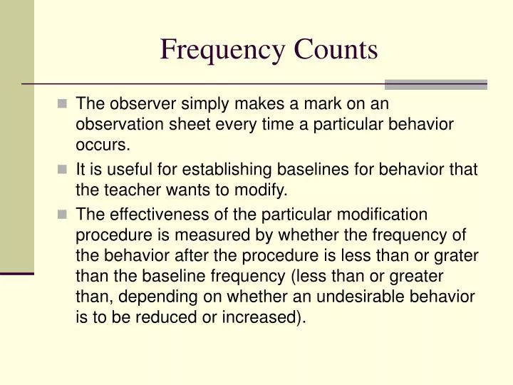 frequency counts