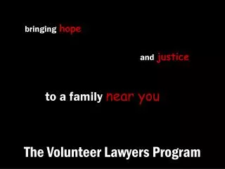 The Volunteer Lawyers Program