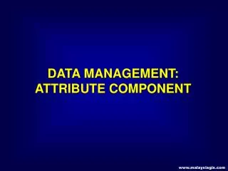 DATA MANAGEMENT: ATTRIBUTE COMPONENT