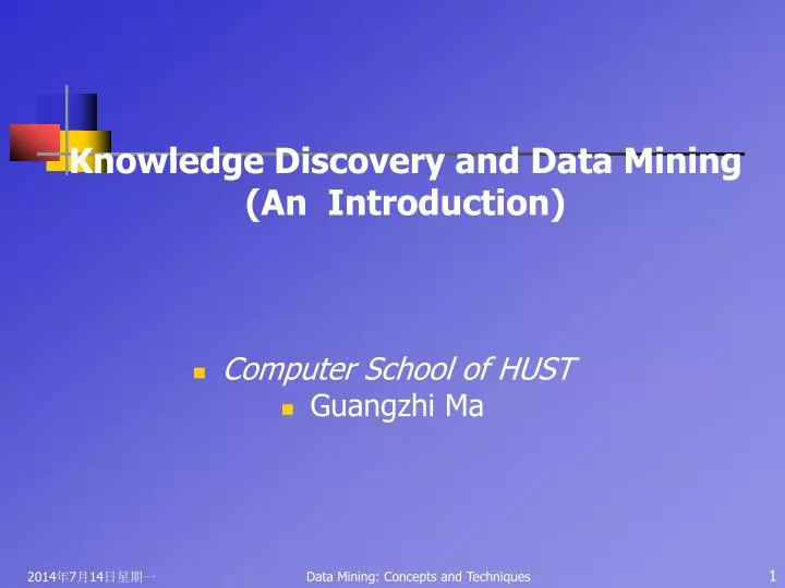 knowledge discovery and data mining an introduction