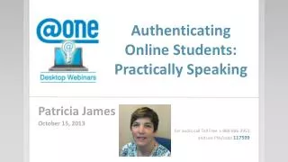 Authenticating Online Students: Practically Speaking