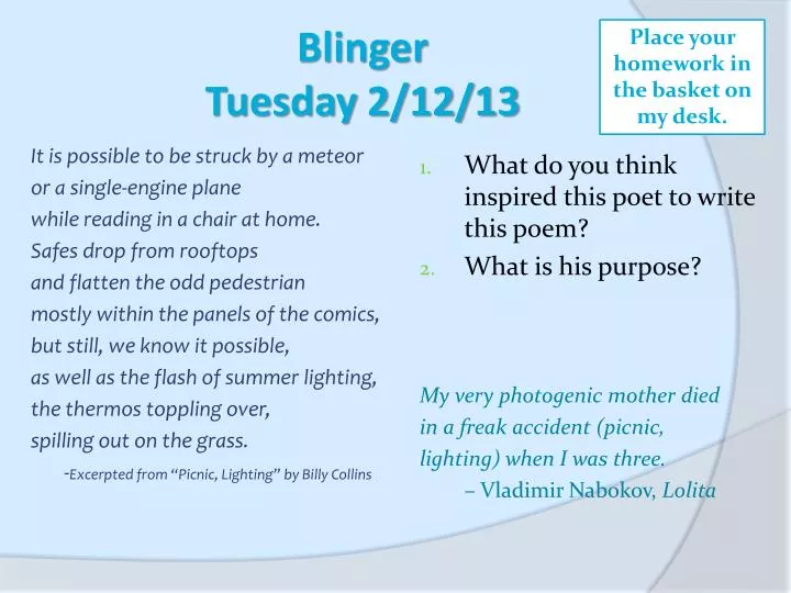 blinger tuesday 2 12 13