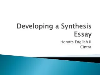 developing a synthesis essay