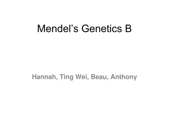 mendel s genetics b