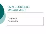 SMALL BUSINESS MANAGEMENT - slide 1