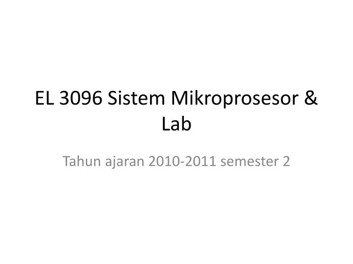 el 3096 sistem mikroprosesor lab