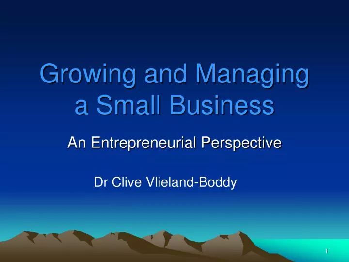 growing and managing a small business