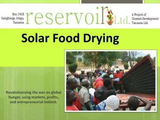 Solar Food Drying