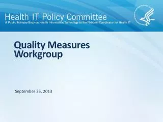 Quality Measures Workgroup