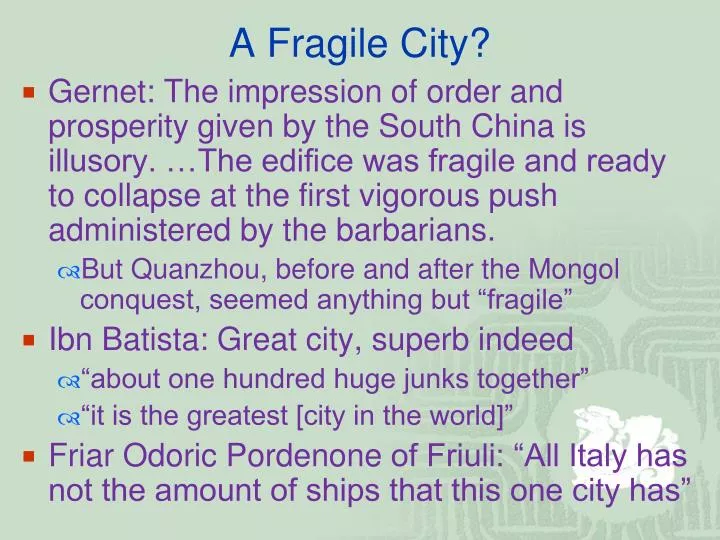 a fragile city