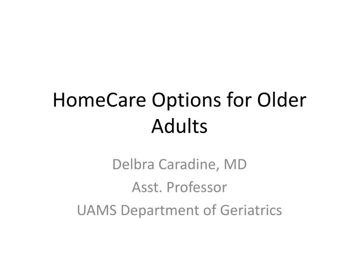 homecare options for older adults