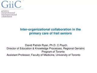 Inter-organizational collaboration in the primary care of frail seniors