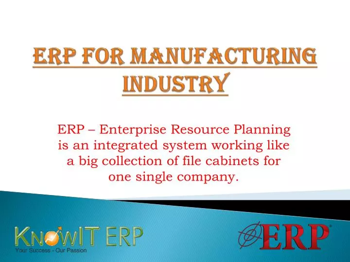 erp for manufacturing i ndustry