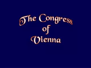 The Congress of Vienna