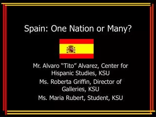 Spain: One Nation or Many?