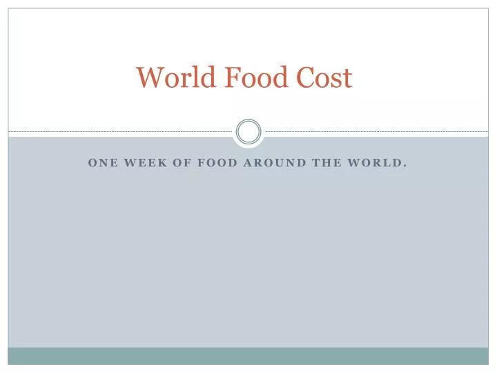 world food cost