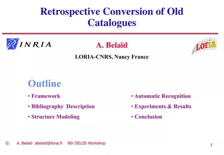 retrospective conversion of old catalogues