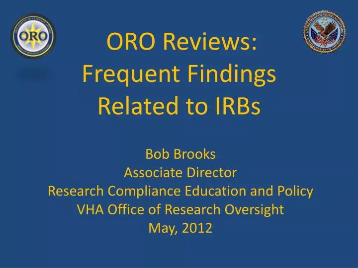 oro reviews frequent findings related to irbs