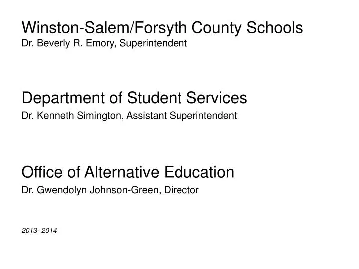 winston salem forsyth county schools dr beverly r emory superintendent