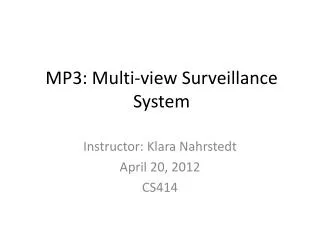 MP3: Multi-view Surveillance System