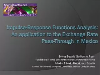 Impulse-Response Functions Analysis : An application to the Exchange Rate Pass- Through in Mexico