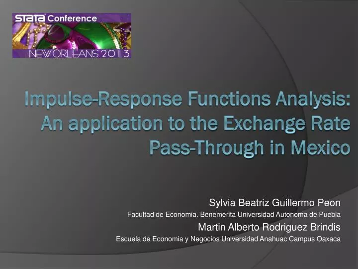 impulse response functions analysis an application to the exchange rate pass through in mexico