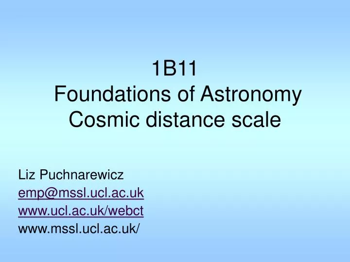 1b11 foundations of astronomy cosmic distance scale