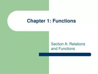 Chapter 1: Functions