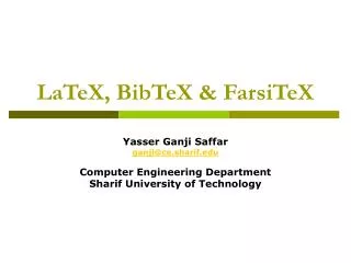 LaTeX, BibTeX &amp; FarsiTeX