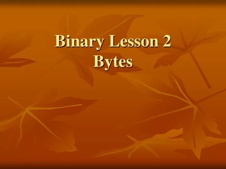 binary lesson 2 bytes