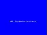 HPF (High Performance Fortran) - slide 1