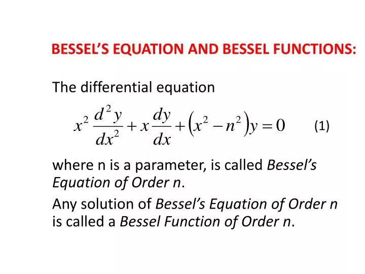 bessel s equation and bessel functions