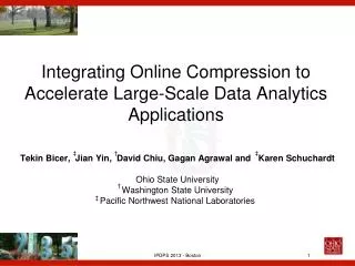 Integrating Online Compression to Accelerate Large-Scale Data Analytics Applications