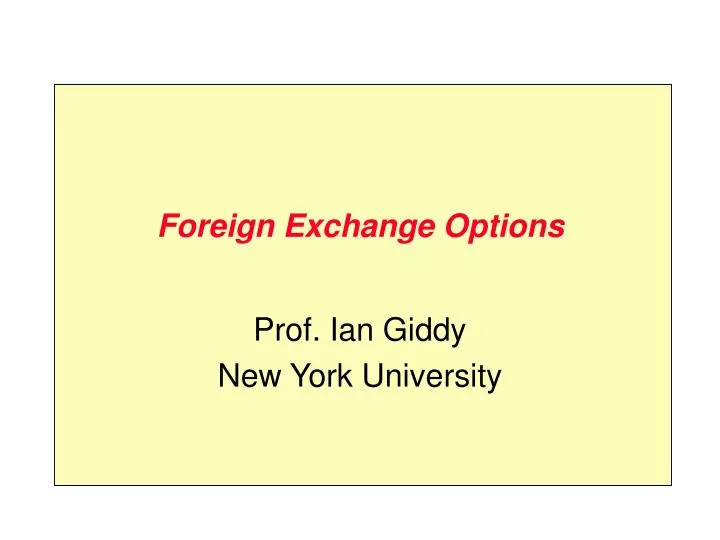 foreign exchange options