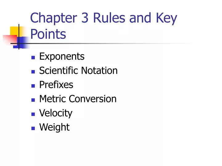 chapter 3 rules and key points