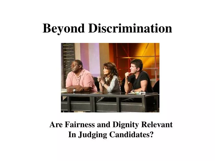 beyond discrimination