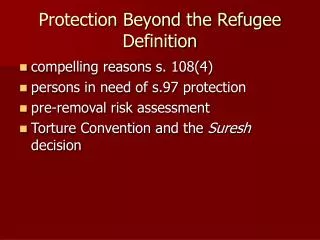 Protection Beyond the Refugee Definition