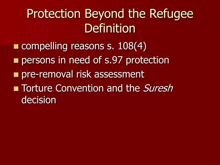 protection beyond the refugee definition