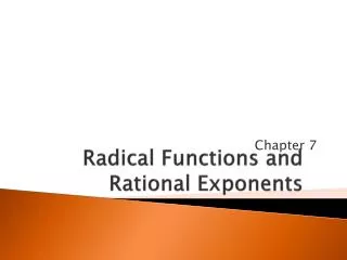 Radical Functions and Rational Exponents