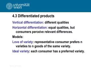 4.3 Differentiated products