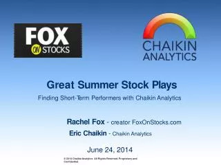 Short-Term Trading Tips and Strategies with Chaikin Analytic