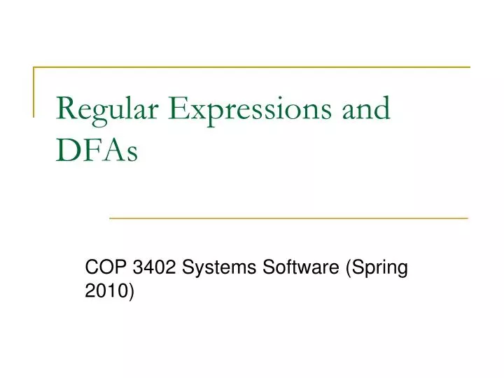 regular expressions and dfas