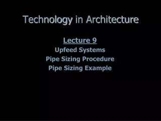 Technology in Architecture