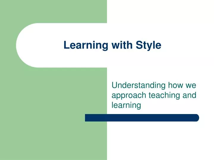 learning with style