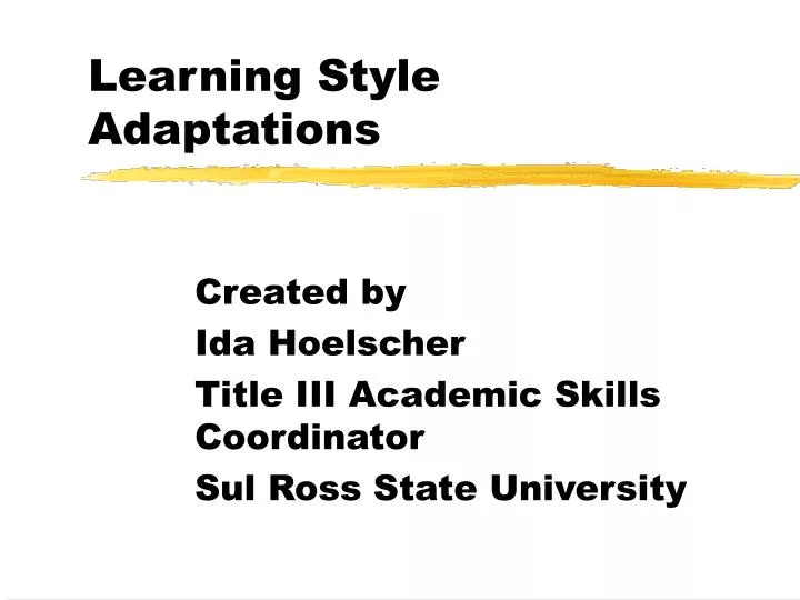 learning style adaptations