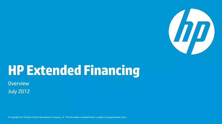 hp extended financing