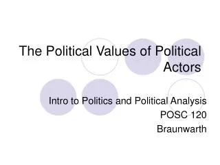 The Political Values of Political Actors