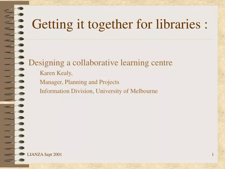 getting it together for libraries