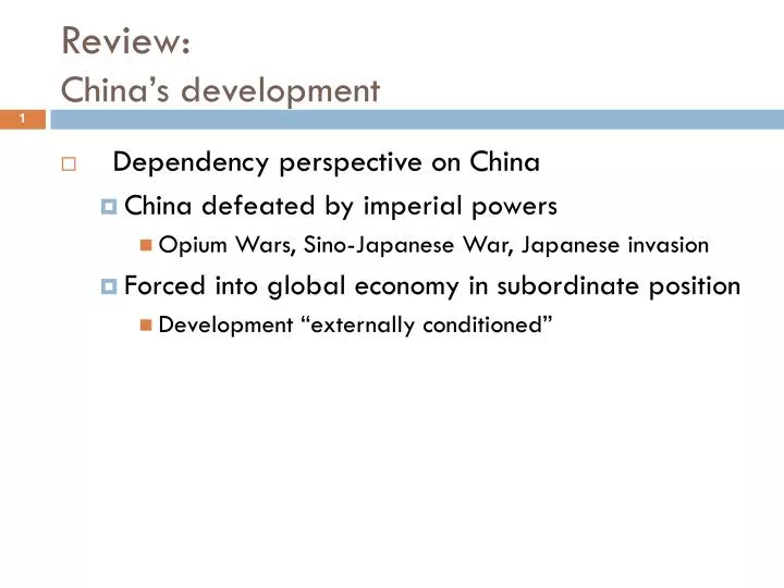 review china s development