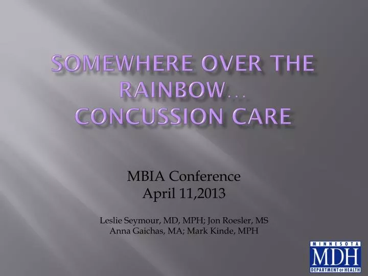 somewhere over the rainbow concussion care